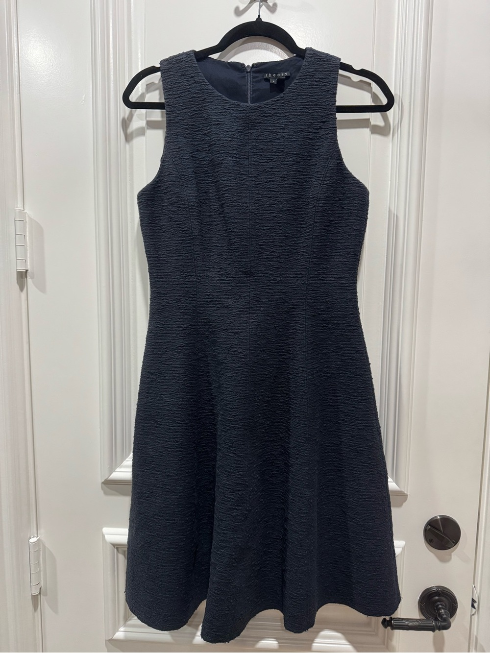Dark Navy Blue THEROY tweed Fit and flare dress size 6